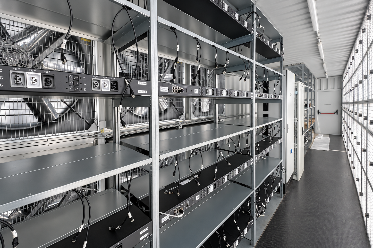 Technologická ulička s infrastrukturou datového centra